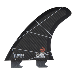 RONIX 4.5in Floating Fin-S 2.0 Tool-Less Fiberglass Charcoal Center Surf Fin (219113) - Ronix