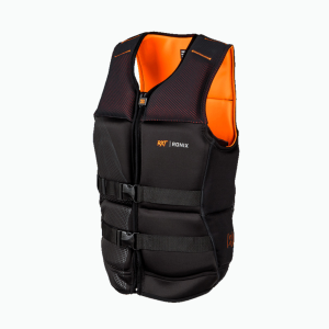 RONIX Men's RXT Capella 3.0 Black/Electro Orange CGA Life Vest - Ronix
