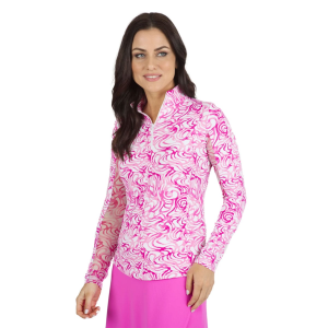 IBKUL Kinsley Print Long Sleeve Mock Neck Top (10485) - Ibkul