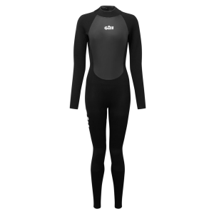GILL Women's Pursuit Full Arm 4/3mm Back Zip Black Wetsuit (5029WBLK01) - Gill