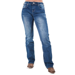Cowgirl Tuff Company Women's Right On II Medium Wash Jeans (C01-JRITII-MWH) - B.Tuff