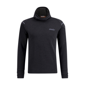 SWIX Men's Pace Black Midlayer Hooded Sweater (10058-23-10000) - Swix