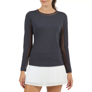 IBKUL Crew Neck With Mesh Long Sleeve Top - Ibkul
