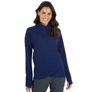 IBKUL Women's Solid Popcorn Stitch Asymmetrical Pullover (64000) - Ibkul