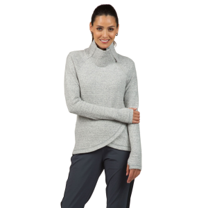 IBKUL Women's Solid Popcorn Stitch Asymmetrical Pullover (64000) - Ibkul