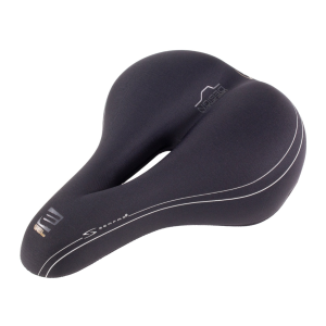SERFAS E-Gel Cruiser Saddle with Cutout Silk Tech Lycra Cover (EG-8000EL) - Serfas