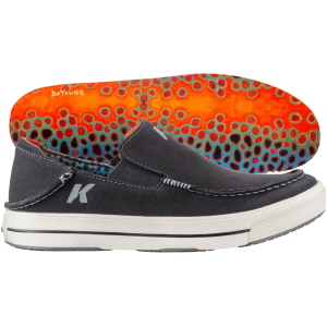 KORKERS Men's Fish Moc Brown Trout Black Moccasins (OS2100BK) - Korkers