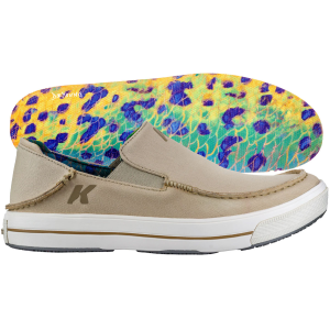 KORKERS Men's Fish Moc Brown Trout Black Moccasins (OS2100BK) - Korkers