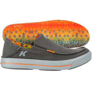 KORKERS Men's Fish Moc Brown Trout Black Moccasins (OS2100BK) - Korkers