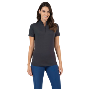 IBKUL Women's Short Sleeve Zip Mock Neck (87000) - Ibkul