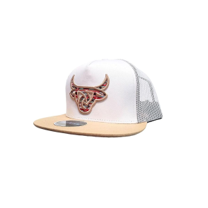 LOST CALF Mixteca White Flat Cap (LCF00041) - Lost Calf