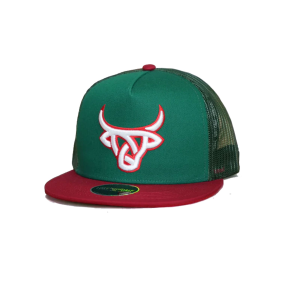 LOST CALF MX Green/Red Flat Cap (LCF00019) - Lost Calf