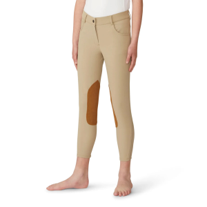 OVATION Girl's Bellissima Suede Knee Patch Classic Beige Breeches (470902CLBEI) - Ovation
