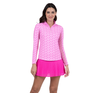 IBKUL Fatima Print Long Sleeve Mock Neck Top (10870) - Ibkul