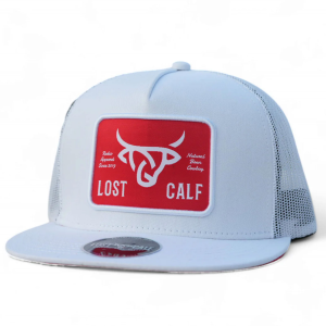 LOST CALF Plate White/Red Flat Cap (LCF00063) - Lost Calf