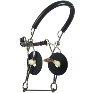 HAPPY MOUTH Double Jointed Copper Roller Hackamore Bit (468556SS) - Happy Mth