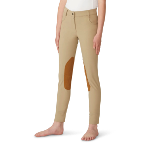 OVATION Girl's Bellissima Suede Knee Patch Classic Beige Jods (470901CLBEI) - Ovation