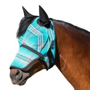 KENSINGTON PROTECTIVE PRODUCTS 73% UV Blocking Deluxe Fly Mask w/ Removable Nose, Soft Mesh Ears & Forelock Opening (KFM421)