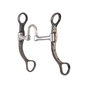 CLASSIC EQUINE Floral Scroll Tool Box Straight Shank Bit with Twisted Wire Port (TBBIT37SS34) - Classic Equine