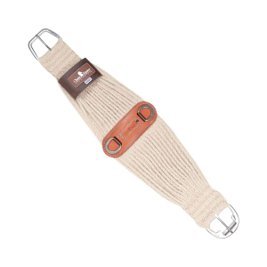 CLASSIC EQUINE 100% Mohair 31 Strand Natural Roper Cinch with Leather Center (CRC100N31) - Classic Equine