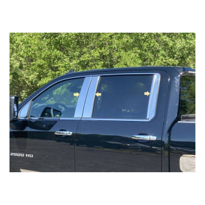 QAA 6-Piece Stainless Steel Pillar Trim Fits Chevrolet Silverado 2500/3500 HD 2020-2024 (PP60151) - Qaa
