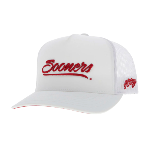 HOOEY Oklahoma 5-Panel Red Sooners White Trucker Cap (7290T-WH)