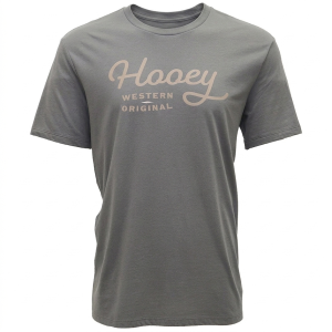 HOOEY Men's OG Steel Gray Crew Neck Cotton SS T-Shirt (HT1566DKGY)