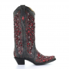 CORRAL Womens Black-Red Glitter Inlay & Crystal Boots (A3534-LD)