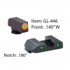 AMERIGLO For Glock Green Tritium Orange Outline Front and Rear Sights