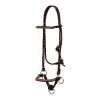 MUSTANG Black/Tan Side Pull Rope Halter with Braided Nose (8022-DJ)