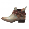 CORRAL Womens Green Harnes & Studs Round Toe Ankle Boots (Q5002-LD)