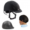 OVATION Deluxe Schooler Black Helmet with Hair Net and Waterpoof Helmet Cover