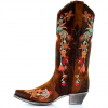 CORRAL Womens Chocolate Lamb Floral Embroidery Boots (A3597-LD)