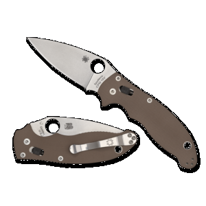 Spyderco Manix 2 Folding Knife 3.31" Plain Edge Blade - Brown - Spyderco