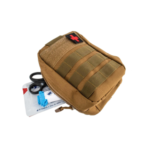 PA Gear Individual First Aid Kit With Pouch - Includes CAT - Coyote - Primary Arms