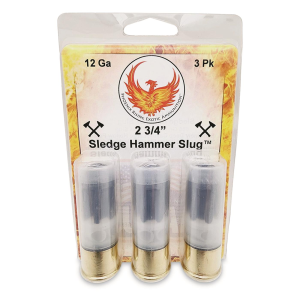 Phoenix Rising Sledge Hammer Hollow Point Slug 12 Gauge 2 3/4" 685 Grain 3 Rounds