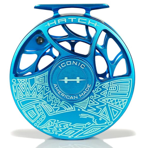 Hatch Outdoors Saltwater Slam Bonefish Iconic Fly Reel - 7 Plus - Ocean Blue and Teal - Large Arbor -  IC7-SSB-LA-A