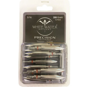 WHITEWATER ARCHERY Precision Field Points 5/16" 200gr, 12 Pack - Whitewater Archery