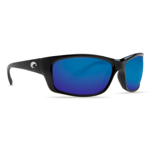 Costa Del Mar Costa Jose Shiny Black Frame Sunglasses w/Blue Mirror 580P Lenses 06S9023-90230862 - Costa Del Mar