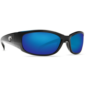 Costa Del Mar Costa Hammerhead Shiny Black Frame Sunglasses w/Blue Mirror 580P Lenses 06S9044-90440364 - Costa Del Mar