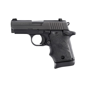 SIG SAUER P938 BRG Micro-Compact 9mm 3" 7rd Pistol w/ Siglite Night Sights - Black / Rubber Grips
