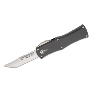 MICROTECH Signature Series Hera OTF Auto Knife 3.125" Hellhound Tanto Blade | Black Aluminum
