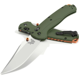 BENCHMADE Hunt Taggedout Axis Folding Knife 3.5" Clip Point Blade - OD Green G10 Handles