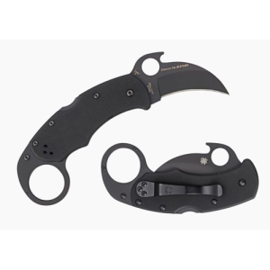 SPYDERCO Karahawk G-10 Black Blade/Emerson Open Plain Edge
