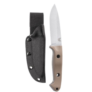 BENCHMADE Bushcrafter 4.4" Drop Point Satin Finish Plain Edg - Benchmade