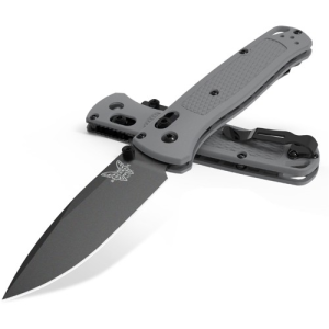 BENCHMADE Bugout AXIS Folding Knife 3.24" Black Drop Point Blade w/ Storm Grey Grivory Handles