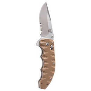 BENCHMADE Axis Flipper 3.18" Drop Point Serrated Edge Satin - Benchmade