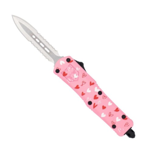 COBRATEC Small Pink Love Warrior FS-3 Dagger 2Side Serrated - Cobratec