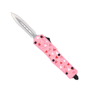 COBRATEC Small Pink Love Warrior FS-3 Dagger 1Side Serrated - Cobratec