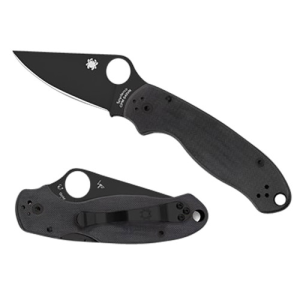 SPYDERCO Para 3 G-10 Black Black Blade Plain Edge